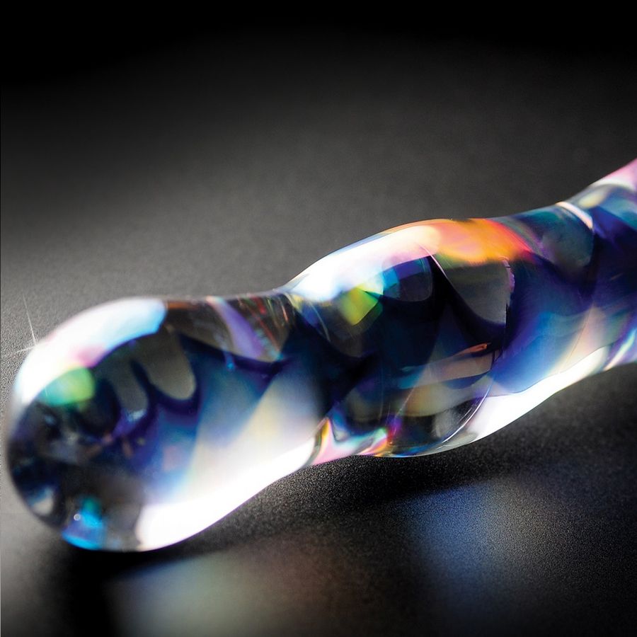 Dildo Icicles Nr. 08 Glas mit Rippen Mehrfarbig 17,8 x 3,8 cm