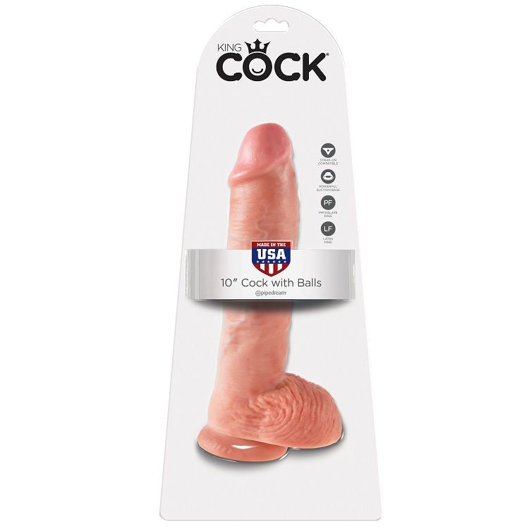 Dildo Realistisch mit Hoden Natur 25,4 cm